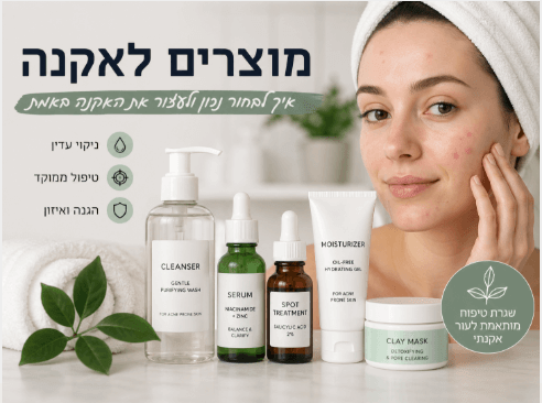 מוצרים לאקנה לטיפול בפצעונים בפנים ואיזון עור שומני